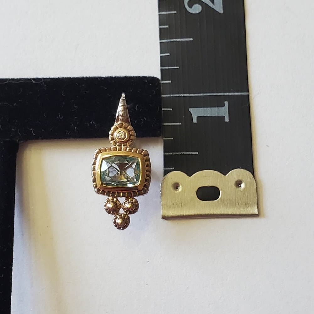 Stunning & Unique Judith Ripka Blue Topaz Earrings - Picture 5 of 7